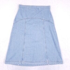 Old Navy Denim Midi Skirt High Rise A Line Light Wash Womens Size 6 Classic